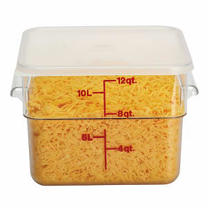 144-12SFSCW135 12 qt Square Food Storage Container - CamSquare®, Polycarbonate, Clear