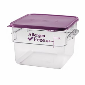 144-12SFSCW441 12 qt Square Food Storage Container - CamSquare®, Allergen-Free, Polycarbonate, Clear