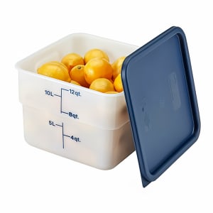 144-12SFSP148 12 qt Square Food Storage Container - CamSquare®, Polyethylene, Natural White