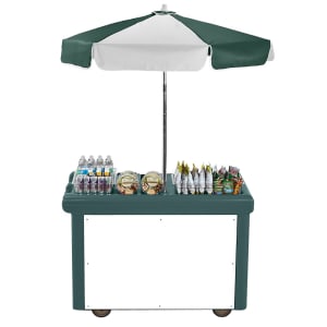 144-CVC55192 Food Cart w/ Cover & Cutting Board, 55 3/16"L x 31 1/4"W x 93 1/2"H, Green