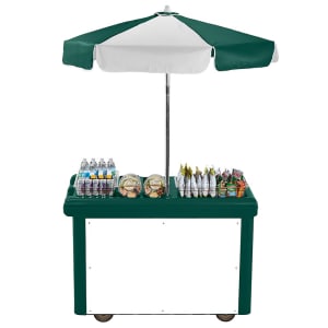 144-CVC55519 Food Cart w/ Cover & Cutting Board, 55 3/16"L x 31 1/4"W x 93 1/2"H, Green