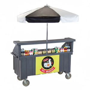 144-CVC724191 Food Cart w/ Cover & Cutting Board, 74 1/4"L x 31 3/4"W x 94"H, Gray