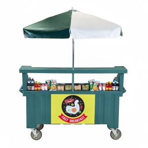 144-CVC724192 Food Cart w/ Cover & Cutting Board, 74 1/4"L x 31 3/4"W x 94"H, Green