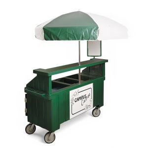 144-CVC72519 Food Cart w/ Cover & Cutting Board, 74 1/4"L x 31 3/4"W x 94"H, Green