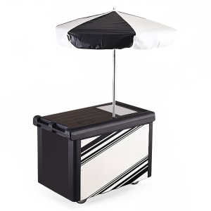 144-CVC55110 Food Cart w/ Cover & Cutting Board, 55 3/16"L x 31 1/4"W x 93 1/2"H, Black