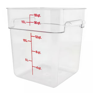 144-18SFSCW135 18 qt Square Food Storage Container - CamSquare®, Polycarbonate, Clear