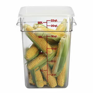 144-22SFSCW135 22 qt Square Food Storage Container - CamSquare®, Polycarbonate, Clear