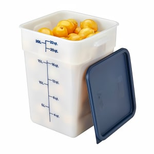 144-22SFSP148 22 qt Square Food Storage Container - CamSquare®, Polyethylene, Natural White