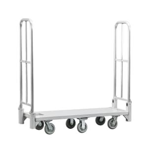 098-BDT18566 1 Level Aluminum Utility Cart w/ 1200 lb Capacity, Flat Ledges