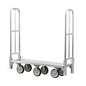 098-BDT18568 1 Level Aluminum Utility Cart w/ 1200 lb Capacity, Flat Ledges