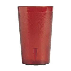 144-900P2156 9 7/10 oz Ruby Red Textured Plastic Tumbler