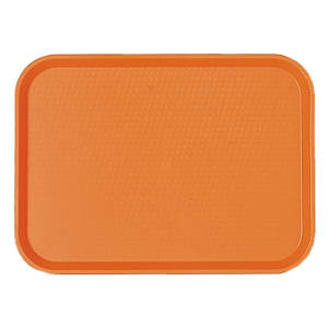 144-1418FF166 Plastic Fast Food Tray - 17 3/4"L x 13 4/5"W, Orange