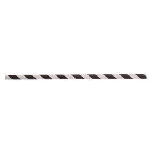 229-100110 5 3/4" Unwrapped Cocktail Straws - Paper, Black Striped