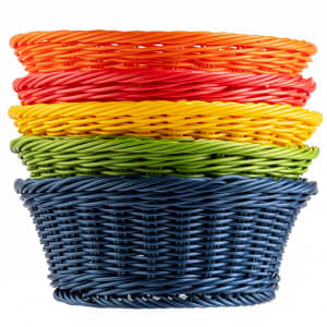 229-HM1175A Round Basket, 8 1/4 x 3 1/4", Assorted Color Polypropylene Cord