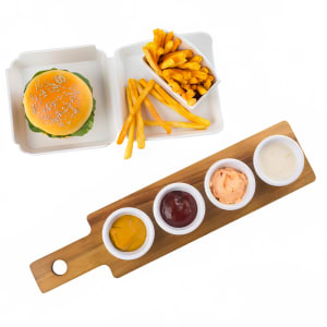 229-FLIGHT1 Wood Flight Paddle - 17" x 4" x 5/8", Holds (4) Glasses (Not Included), Reversible, Bamboo