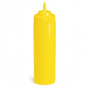 229-11253M 12 oz Wide Mouth Squeeze Dispenser, Mustard, Standard Cone Tip
