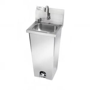 381-HS14 Pedestal Commercial Touchless Hand Sink w/ 14"L x 10"W x 5"D Bowl, Pedal Valve