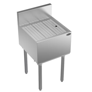 381-KR18GS18 Under Bar Freestanding Drainboard - 6 1/2" Back Splash, 18" x 19"