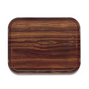 144-1418308 Fiberglass Camtray® Cafeteria Tray - 18"L x 14"W, Burma Teak