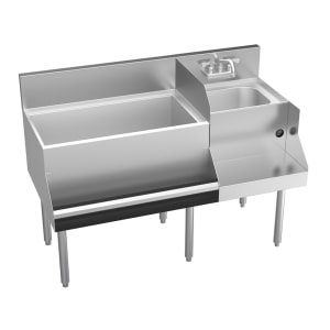 381-KR18W48L10 48" Royal 1800 Series Cocktail Station w/ 92 lb Ice Bin, Stainless Steel