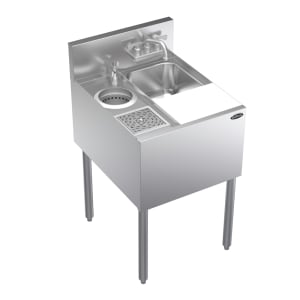 381-KR24MS20 Underbar Dump Sink w/ 10" x 12" x 7" Bowl - (1) Glass Rinser, Stainless Steel