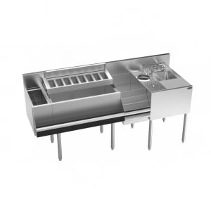 381-KR24MX7010 70" Royal Series Cocktail Station w/ 115 lb Ice Bin, Stainless Steel