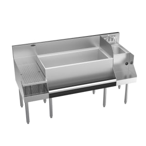381-KR18W60B10 60" Royal 1800 Series Cocktail Station w/ 110 lb Ice Bin, Stainless Steel