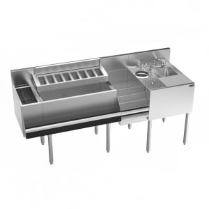 381-KR24MX70 70" Royal Series Cocktail Station w/ 115 lb Ice Bin, Stainless Steel