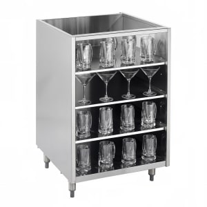 381-KRG18 18" Backbar Glass Storage Cabinet w/ 3 Shelves, 24" D