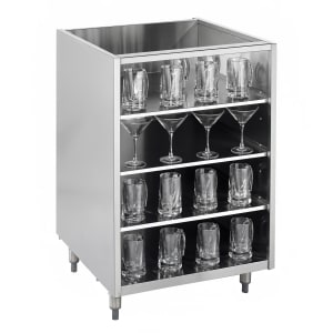 381-KRG24 24" Backbar Glass Storage Cabinet w/ 3 Shelves, 24" D