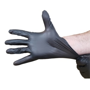 285-PFVX100BK Disposable Vinyl Gloves - Powder Free, Black, X-Large