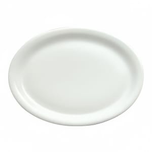 324-F8000000359 11 1/2" x 8 3/4" Oval Buffalo Platter - Porcelain, Bright White