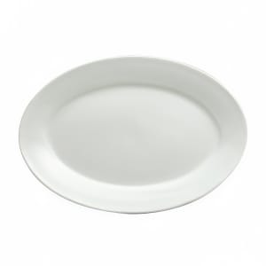 324-F8010000352 10 5/8" x 7 7/16" Oval Buffalo Platter - Porcelain, Bright White