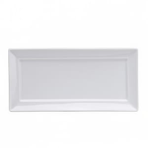 324-F8010000358S 10 5/8" x 5 1/4" Rectangular Buffalo Platter - Porcelain, Bright White
