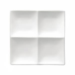 324-F8010000945 8" Square Buffalo Plate - (4) Compartments, Porcelain, Bright White