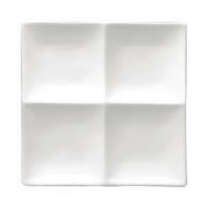 324-F8010000946 9 7/8" Square Buffalo Plate - (4) Compartments, Porcelain, Bright White