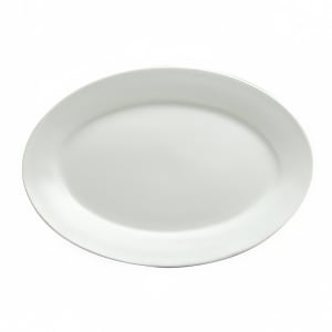 324-F8010000323 7" x 4 5/8" Oval Buffalo Platter - Porcelain, Bright White