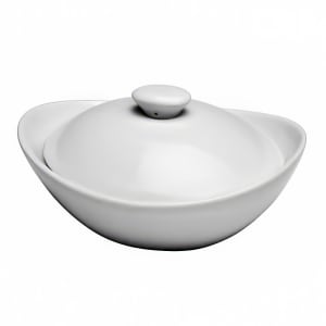 324-F9010000732 18 oz Round Buffalo Nappie Bowl - Porcelain, Cream White