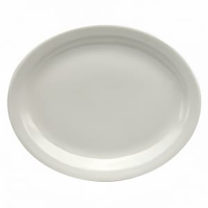 324-F9000000343 9 1/2" x 8" Oval Buffalo Platter - Porcelain, Cream White