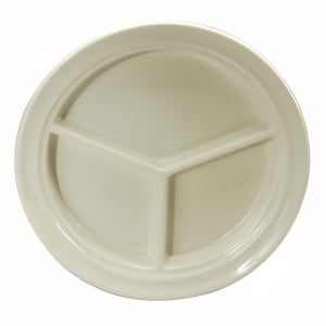 324-F9010000137 8 3/4" Round Buffalo Plate - Porcelain, Cream White