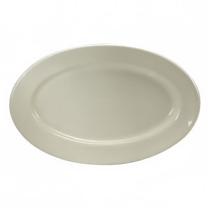 324-F9010000332 8 1/8" x 5 3/4" Oval Buffalo Platter - Porcelain, Cream White