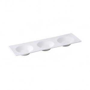 324-L6050000921 11 3/4" Rectangular Zen Compartment Tray - Porcelain, Warm White