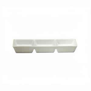 324-R4020000945 3 Compartment Fusion Serving Dish - Porcelain, Bright White