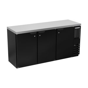 118-BB72HC1B27 72" Bar Refrigerator - 3 Swinging Solid Doors, Black, 115v