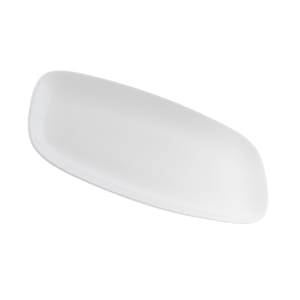 893-WHXO141 13 7/8" x 7 3/8" Oblong X Squared Plate - Ceramic, White