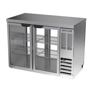 118-BB48HC1GPTS27 48" Bar Refrigerator - 4 Swinging Glass Doors, Stainless, 115v