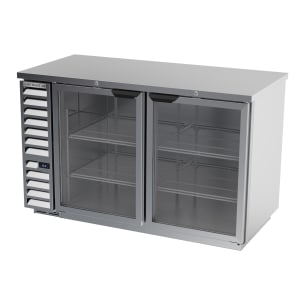 118-BB58HC1FGS 59" Bar Refrigerator - 2 Swinging Glass Doors, Stainless, 115v
