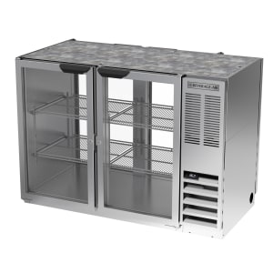 118-BB48HC1GPTS 48" Bar Refrigerator - 4 Swinging Glass Doors, Stainless, 115v