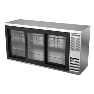 118-BB72HC1FGSS27 72" Bar Refrigerator - 3 Sliding Glass Doors, Stainless, 115v