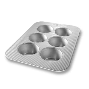 225-26500 6 Section Pecan Roll/Muffin Pan - 11 1/8" x 15 3/4", Aluminized Steel